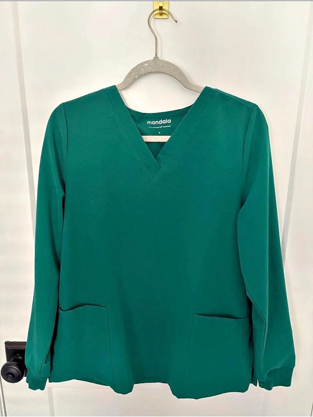 Scrub set: mandala Green Long Sleeve Scrub Set
